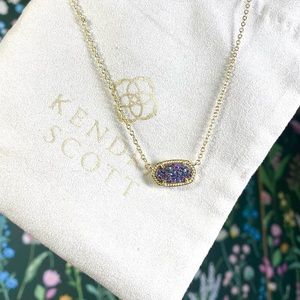 Gold Multi-color Drusy Elisa Pendant Necklace